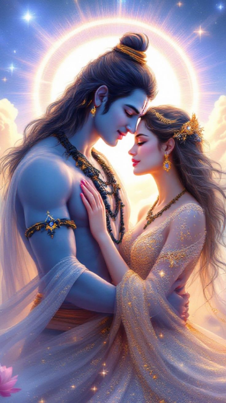 Shiv Parvati Artistic Painting Images