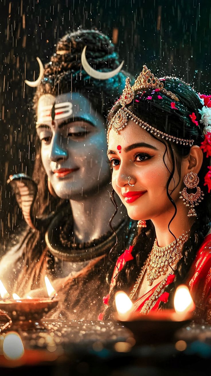 Shiv Parvati Old Painting Images