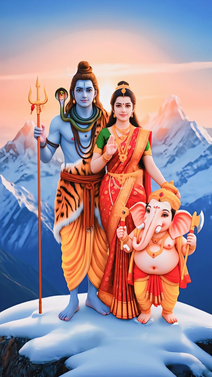 Shiv Parvati Sketch Art Images