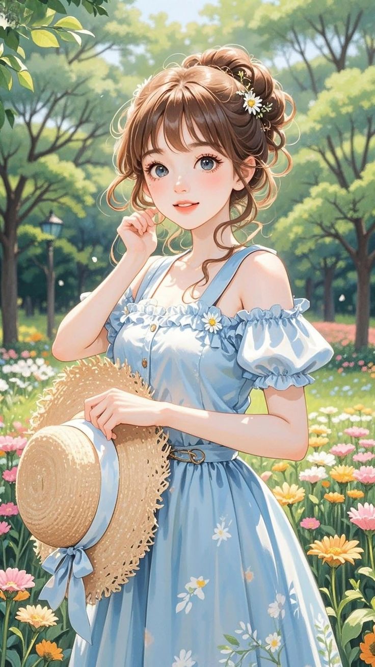 anime girl dp cute cartoon hd