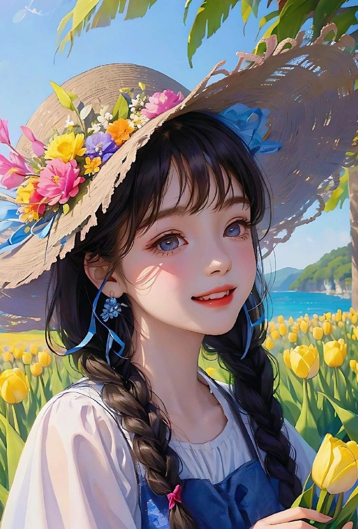 stylish cute anime girl dp