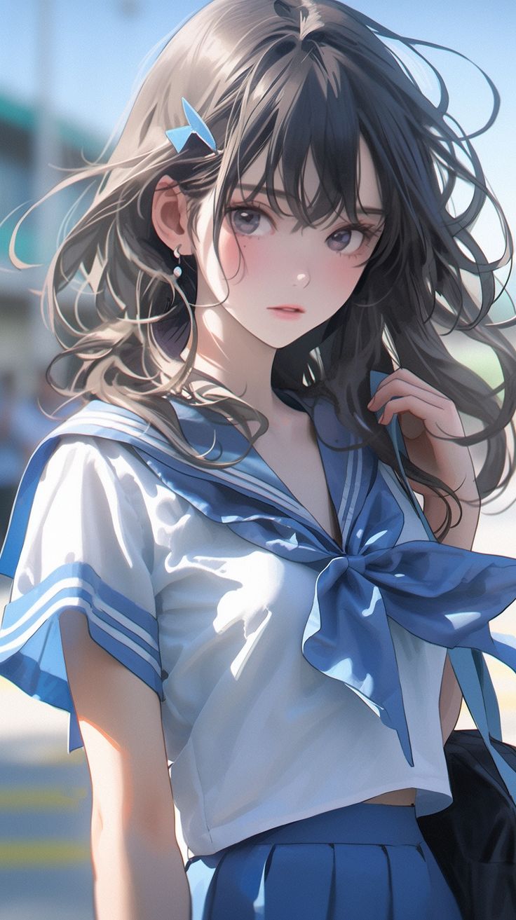 anime girl dp with black background